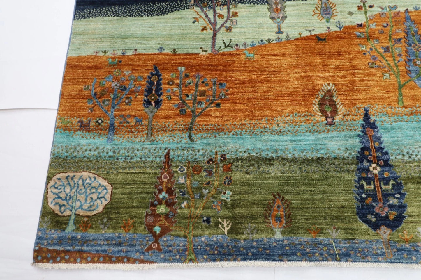 305 x 418 cm | Landscape Afghan Hand Knotted Carpet