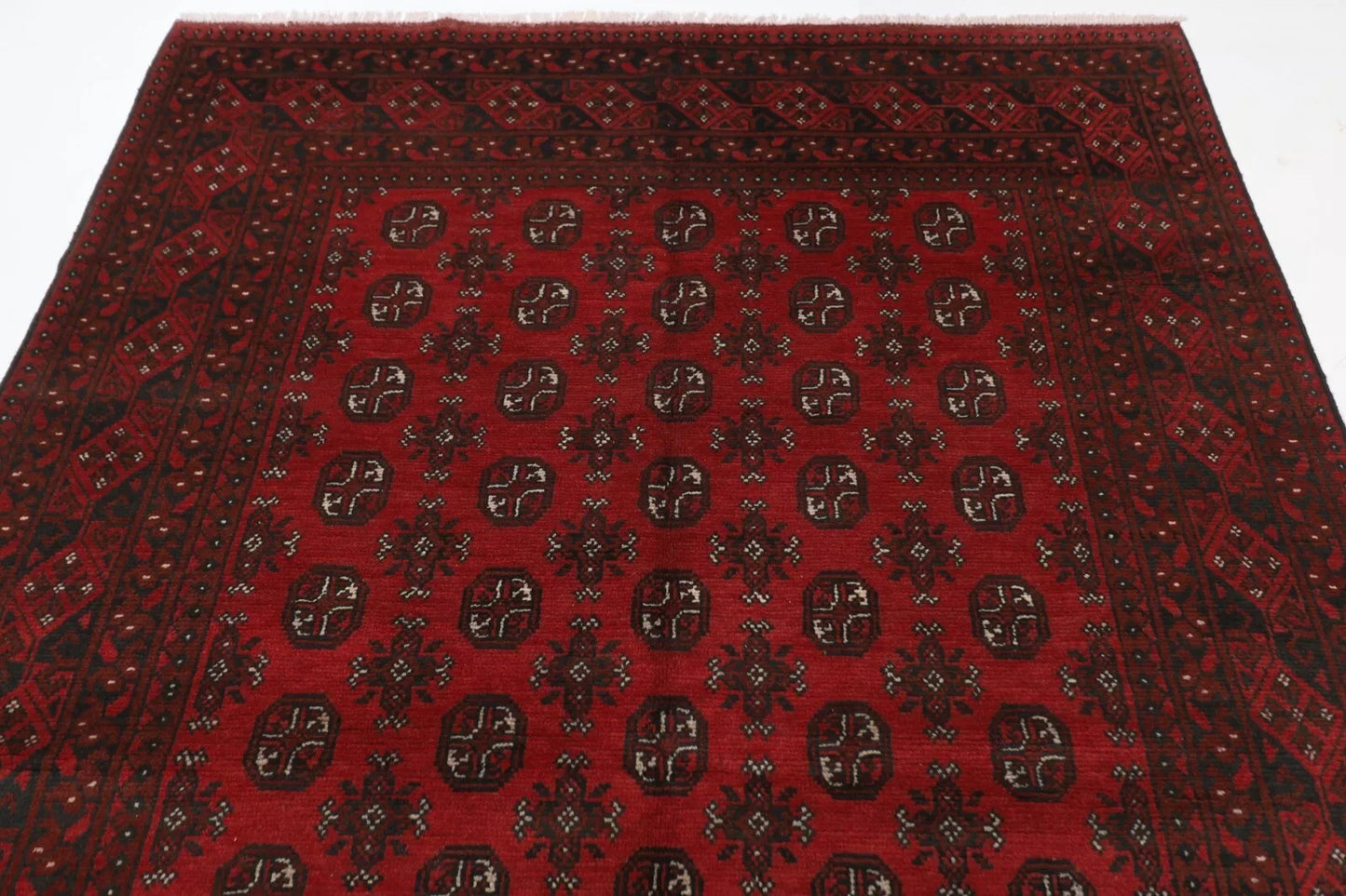 196 x 288 cm | Akja Bokhara Afghan Tribal Hand Knotted Carpet