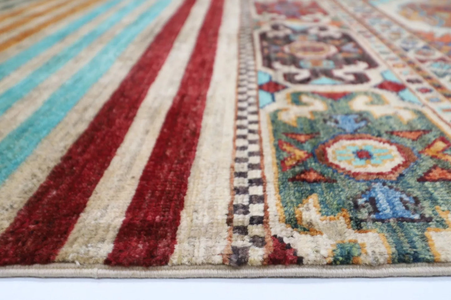 179 x 247 cm | Khorjun Afghan Tribal Hand Knotted Veg Dye Wool Carpet