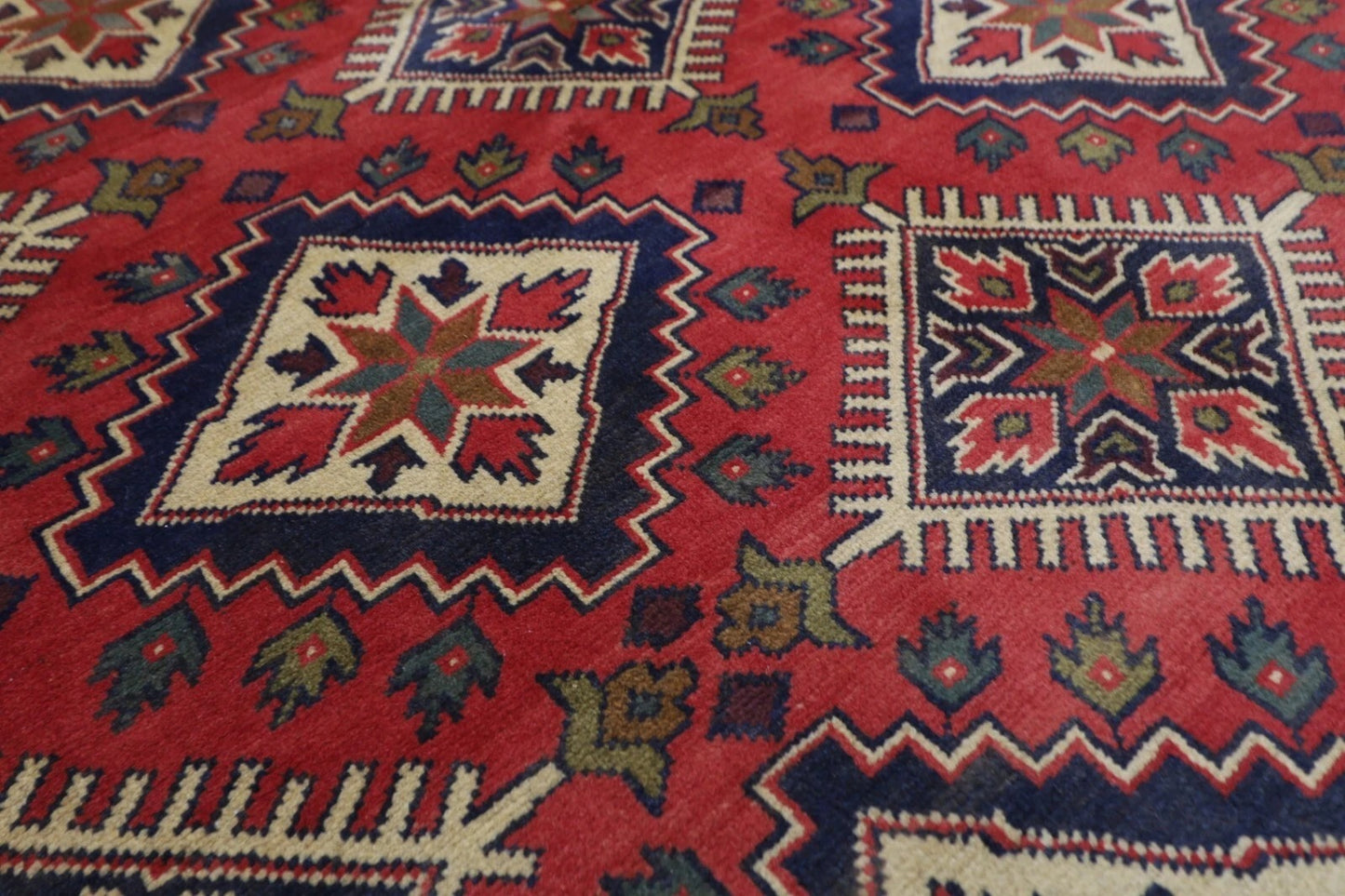 155 x 212 cm | Tribal Hand Knotted Veg Dye Wool Carpet