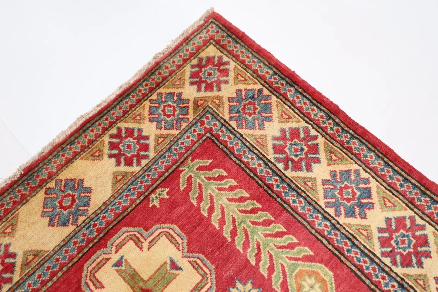 120 x 160 cm | Kazak Afghan Tribal Hand Knotted Veg Dye Wool carpet