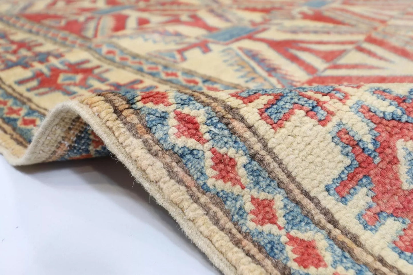 115 x 180 cm | Kazak Afghan Tribal Hand Knotted Veg Dye Wool carpet
