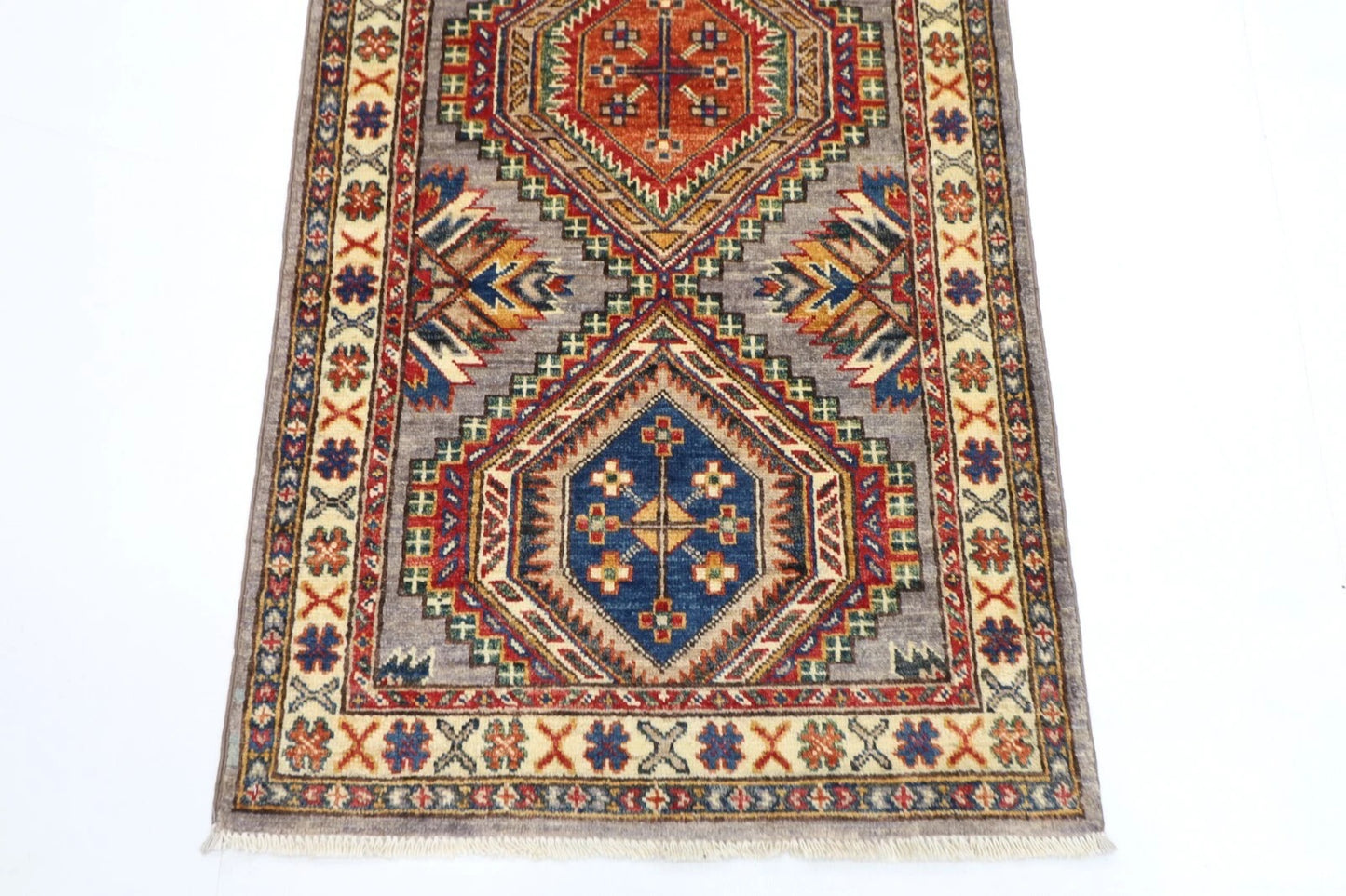 75 x 242 cm | Kazak Afghan Tribal Hand Knotted Wool Runner
