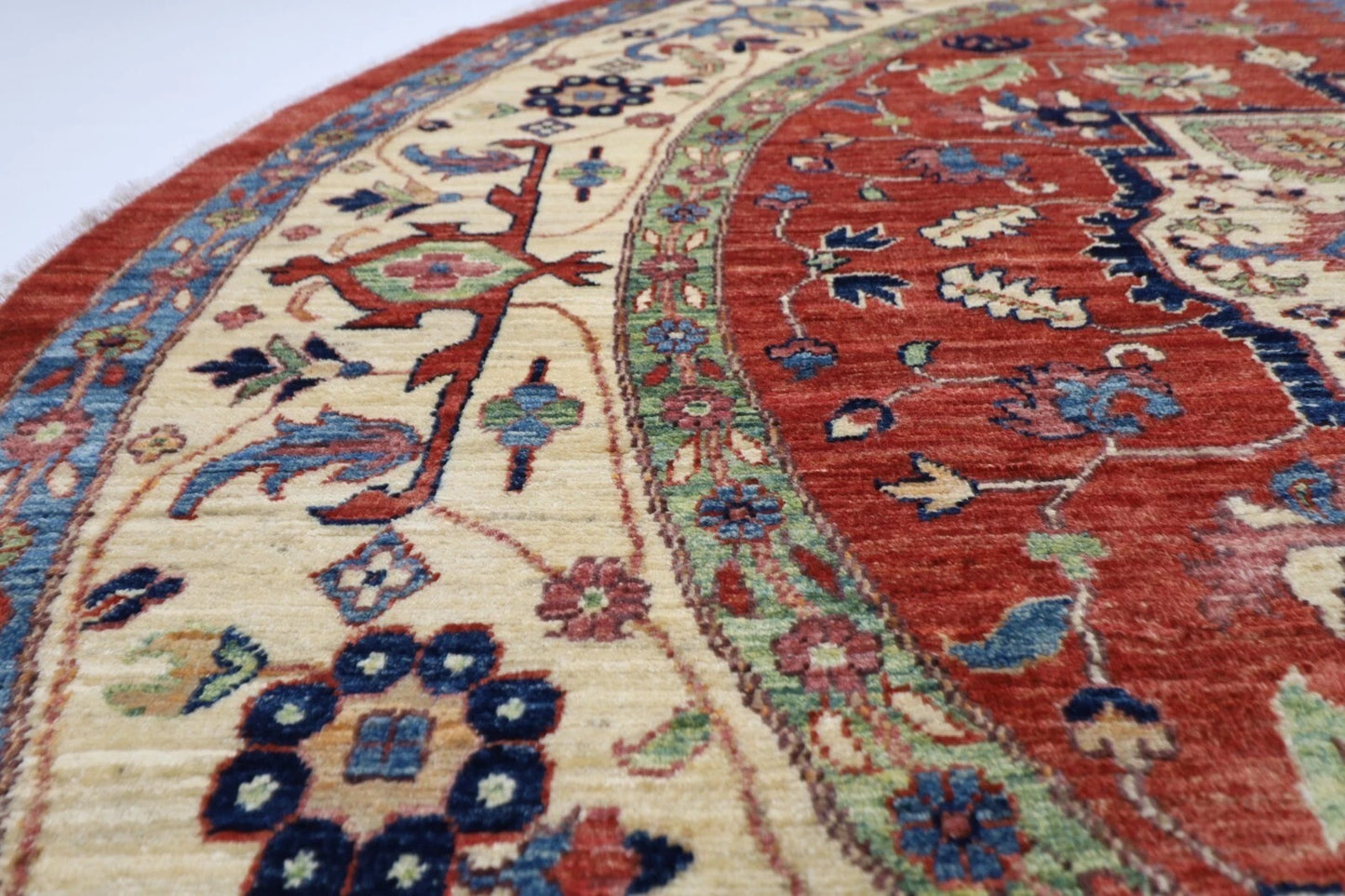 247 x 250 cm | Medallion Afghan Tribal Hand Knotted Wool Carpet