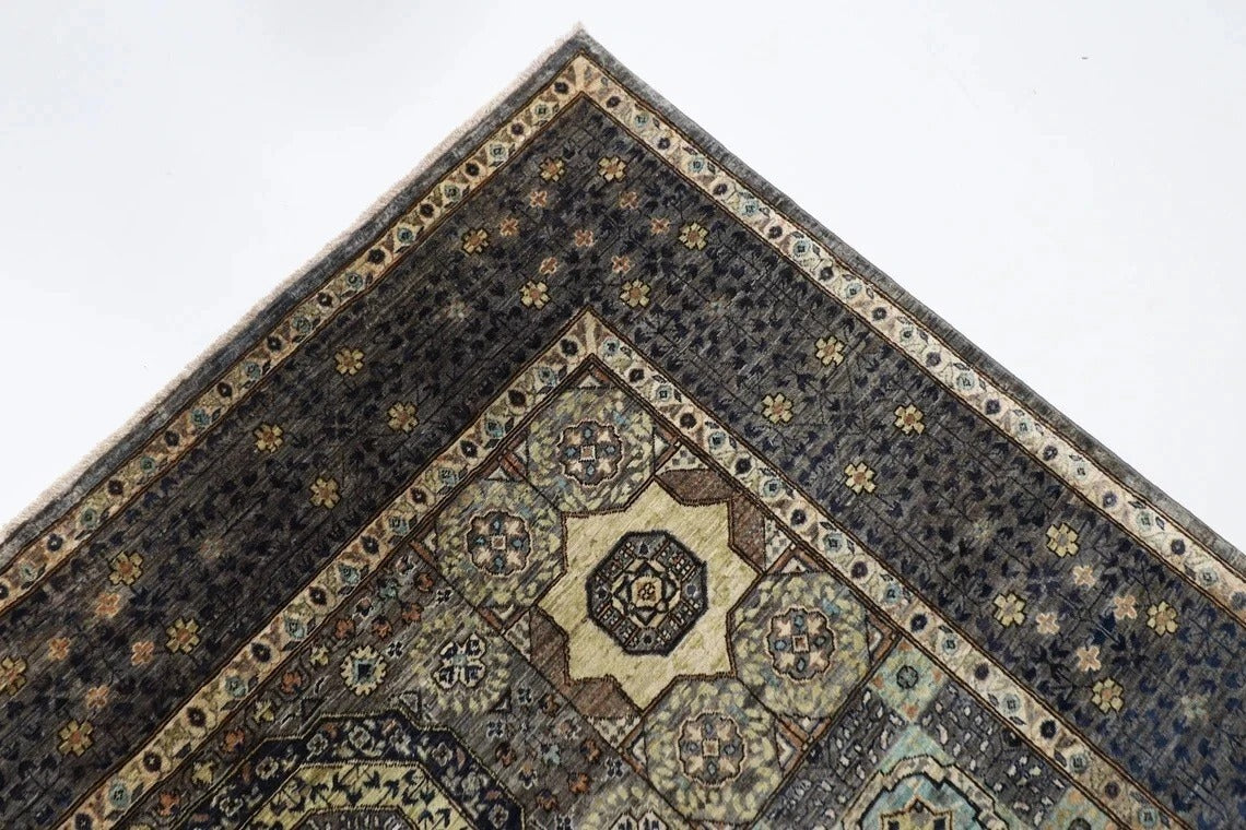 183 x 269 cm |  High Quality Mamluk Gray Afghan Tribal Hand Knotted Veg Dye Wool carpet