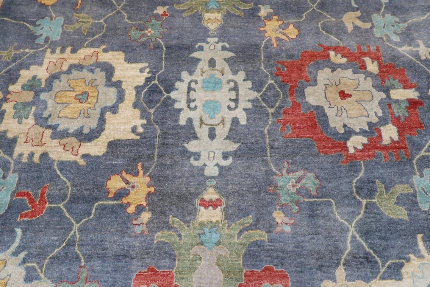 361 x 442 cm | Oushak Afghan Tribal Hand Knotted Carpet