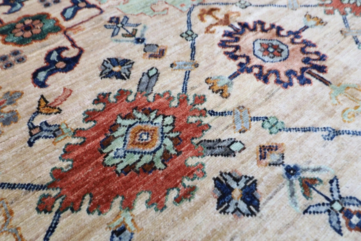 180 x 263 cm | Aryana Beige Afghan Tribal Hand Knotted Veg Dye Wool carpet