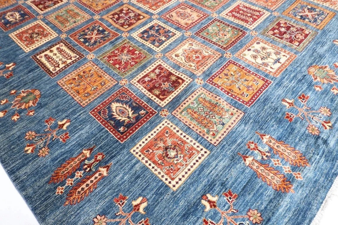 400 x 560 cm | Bakhtiari Large Size Area Rug Afghan Hand Knotted Carpet Blue Color Rug