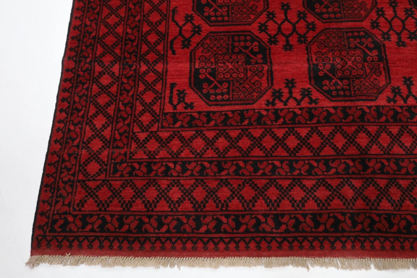 213 x 291 cm | Akja Bokhara Afghan Tribal Hand Knotted Carpet