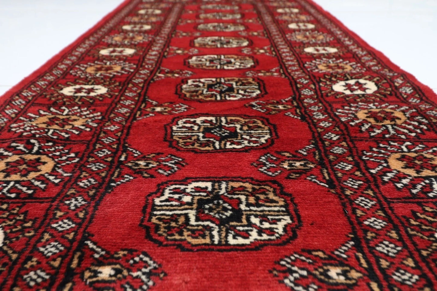 65 x 192 cm | Bokhara Afghan Tribal Hand Knotted Wool Runner
