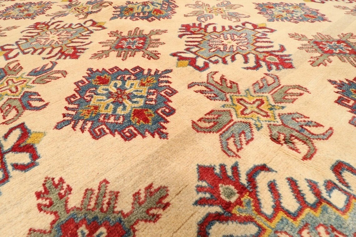 305 x 424 cm | Yakkish Beige Afghan Tribal Hand Knotted Carpet