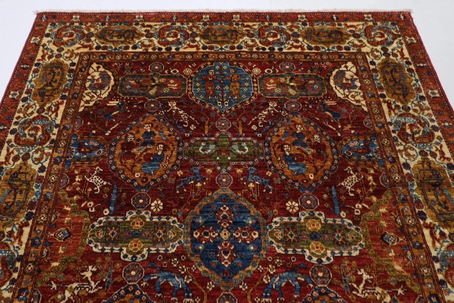 154 x 203 cm | Kerman Afghan Tribal Hand Knotted Veg Dye Wool Carpet