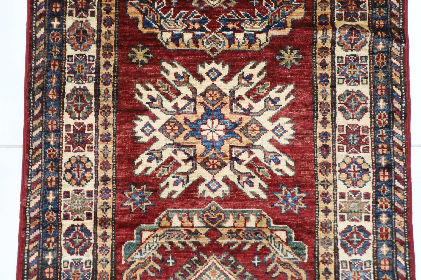 77 x 263 cm | Kazak Afghan Tribal Hand Knotted Wool Runner