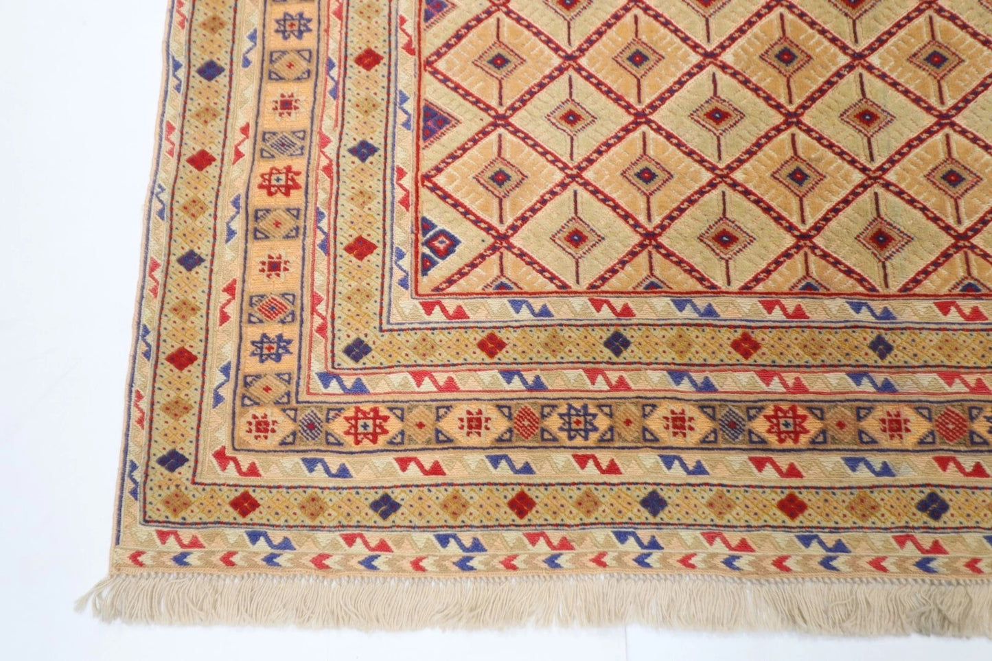145 x 178 cm | Flat Weaved Afghan Tribal Hand Knotted Veg Dye Wool Carpet