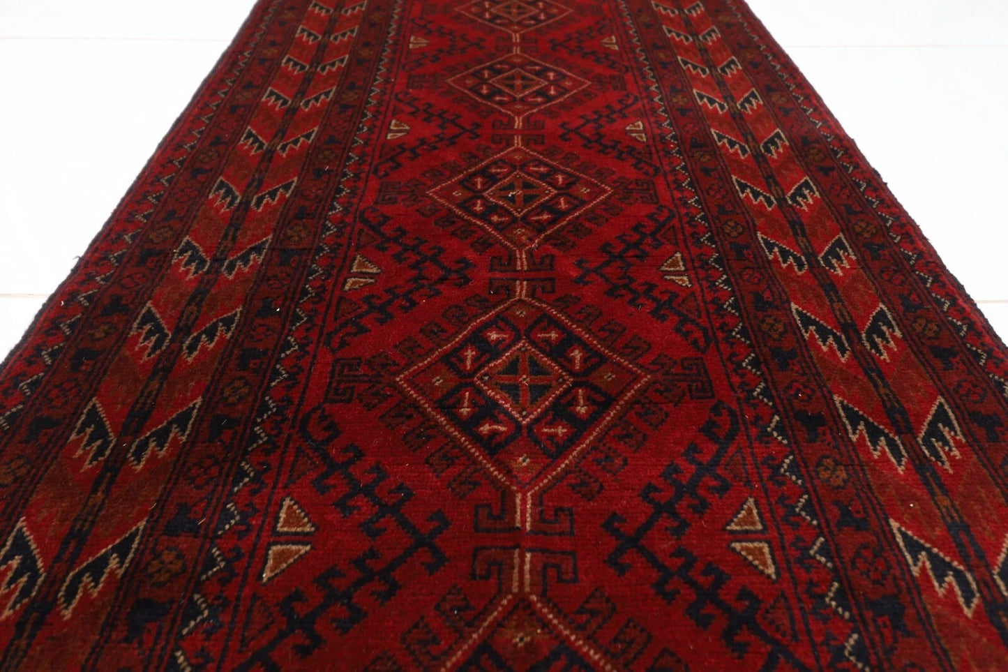 79 x 195 cm | Khal Mohammadi Afghan Tribal Hand Knotted Wool Runner