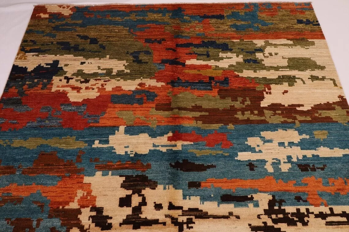 197 x 298 cm | Abstract Afghan Tribal Hand Knotted Carpet