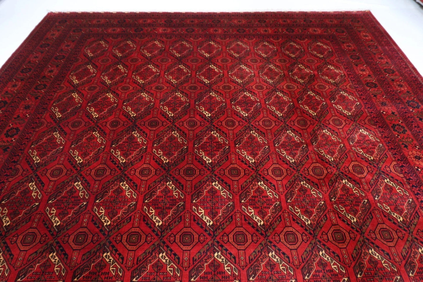 301 x 420 cm | Bokhara Afghan Tribal Hand Knotted Carpet