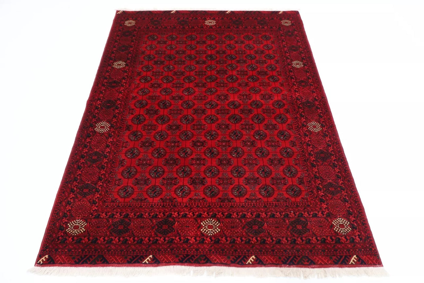 146 x 193 cm | Kerman Afghan Tribal Hand Knotted Veg Dye Wool Carpet
