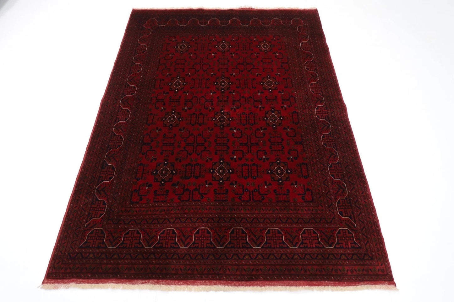 155 x 202 cm | Belgic Tribal Hand Knotted Veg Dye Wool Carpet