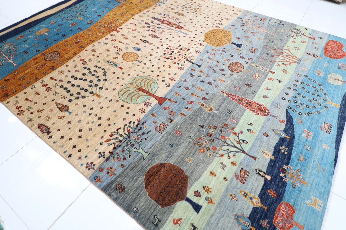 272 x 357 cm | Landscape Afghan Tribal Hand Knotted Carpet
