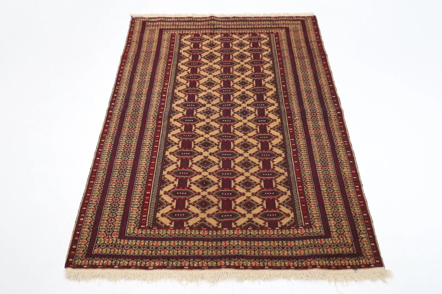 124 x 164 cm | Afghan Tribal Hand Knotted Veg Dye Wool carpet