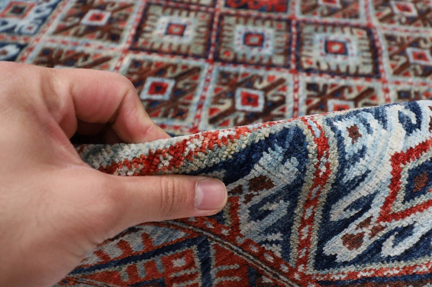129 x 183 cm | Afghan Tribal Hand Knotted Veg Dye Wool carpet