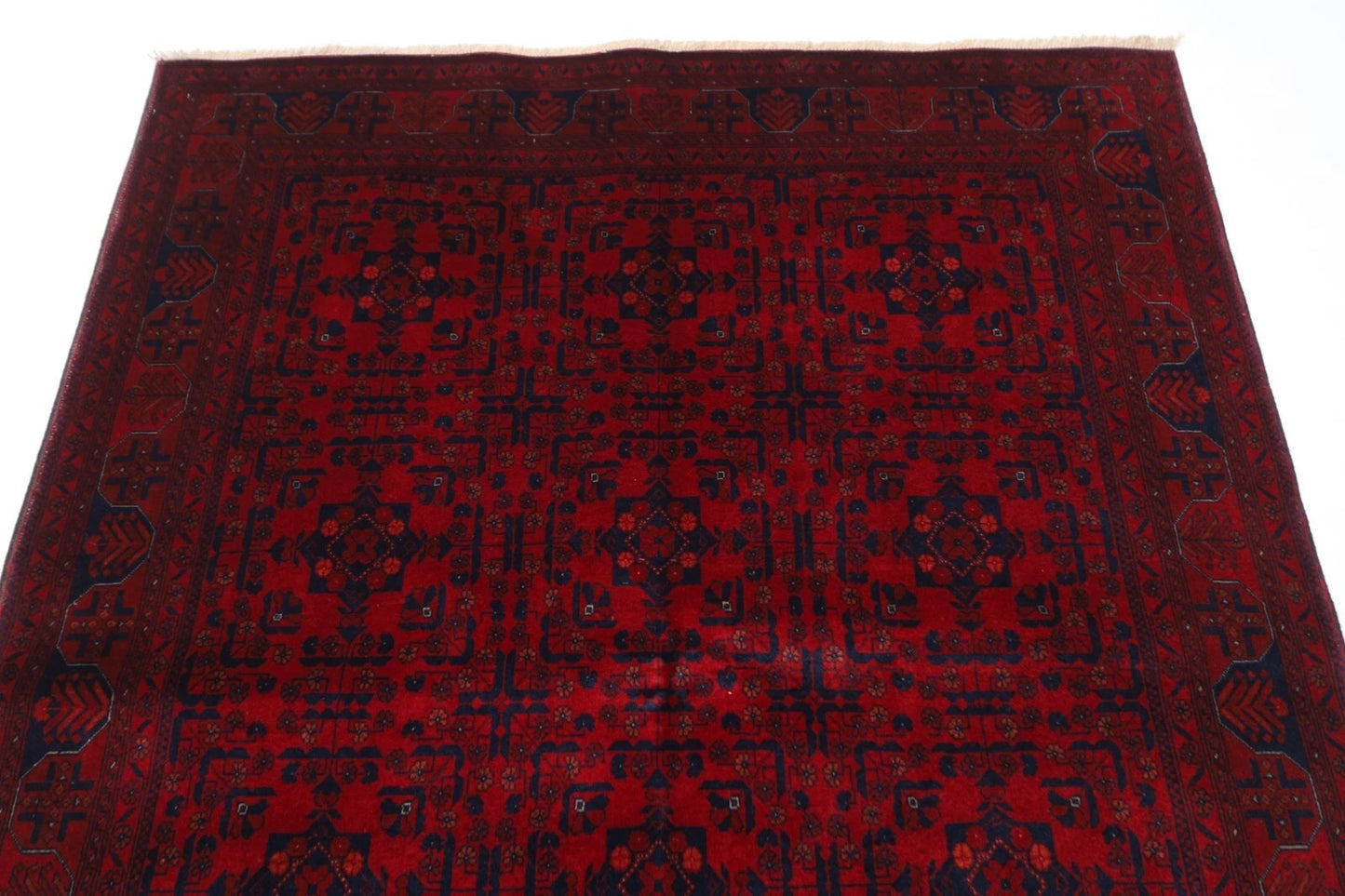 154 x 196 cm | Belgic Tribal Hand Knotted Wool Carpet