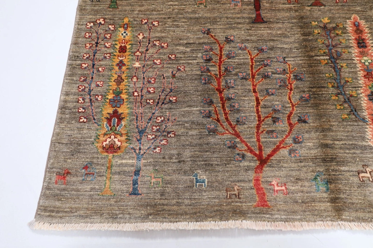 149 x 195 cm | Afghan Tribal Hand Knotted Veg Dye Wool Carpet