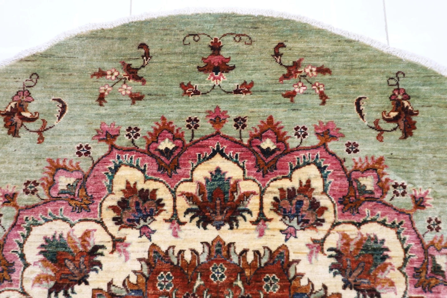 179 x 177 cm | Kazak Afghan Tribal Hand Knotted Wool Round Carpet