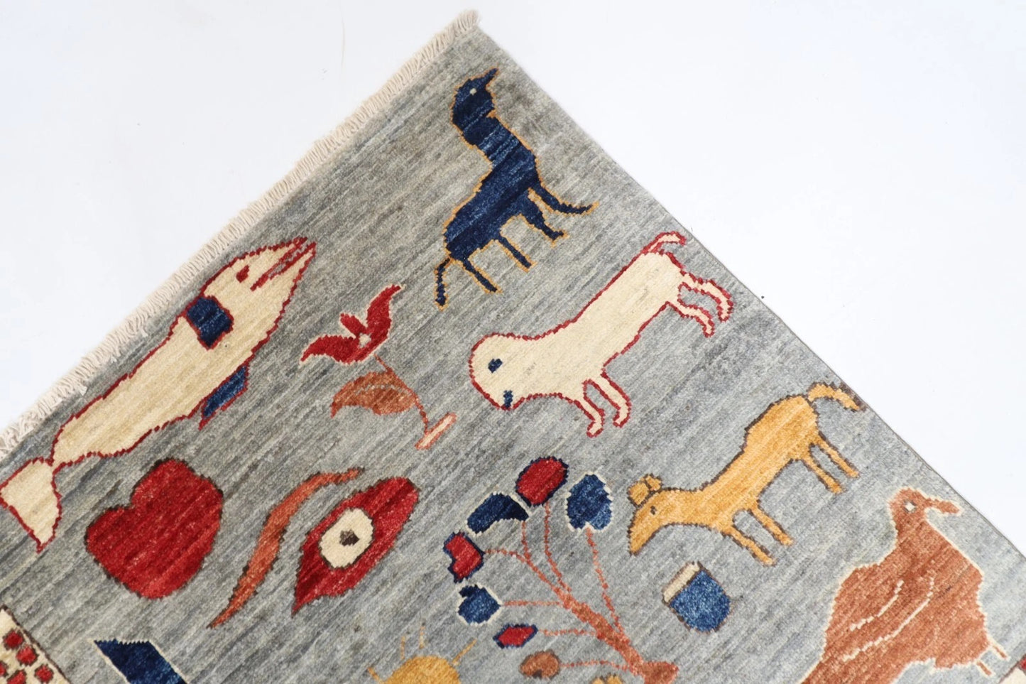 186 x 278 cm | Landscape Gabbeh Animal Afghan Tribal Hand Knotted Veg Dye Wool carpet