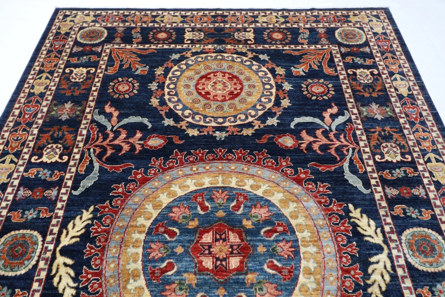 205 x 297 cm | Suzani Afghan Tribal Hand Knotted Carpet