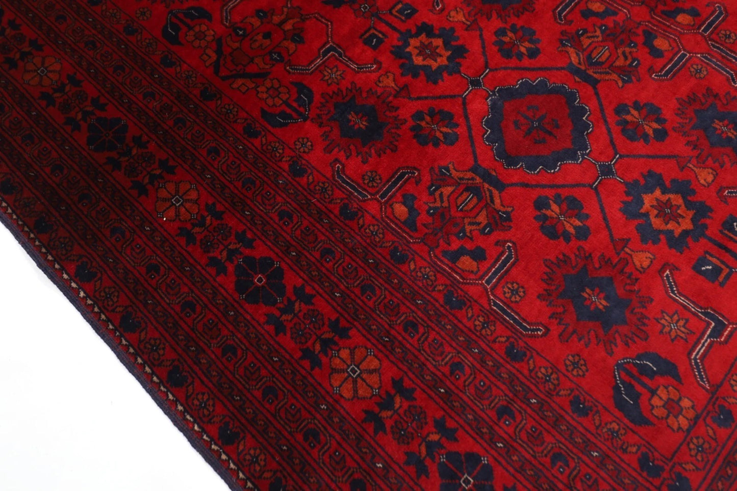 154 x 196 cm | Belgic Tribal Hand Knotted Veg Dye Wool Carpet