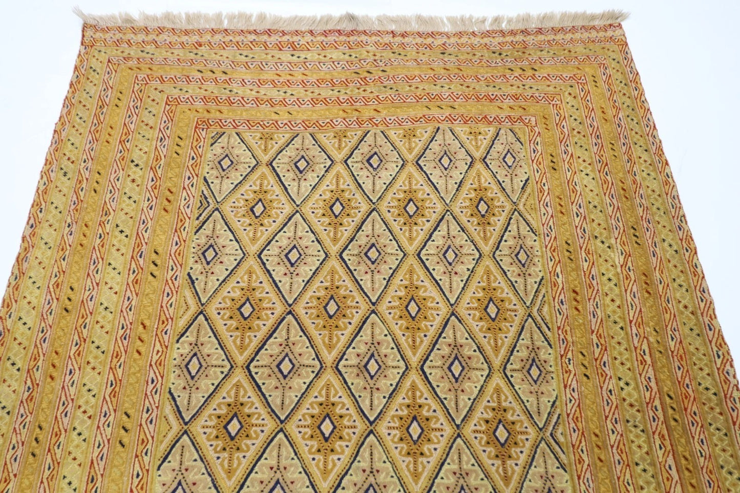 152 x 195 cm | Accent Afghan Tribal Hand Knotted Veg Dye Wool Carpet