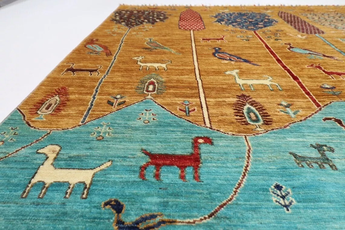 257 x 304 cm | Landscape Afghan Tribal Hand Knotted Carpet