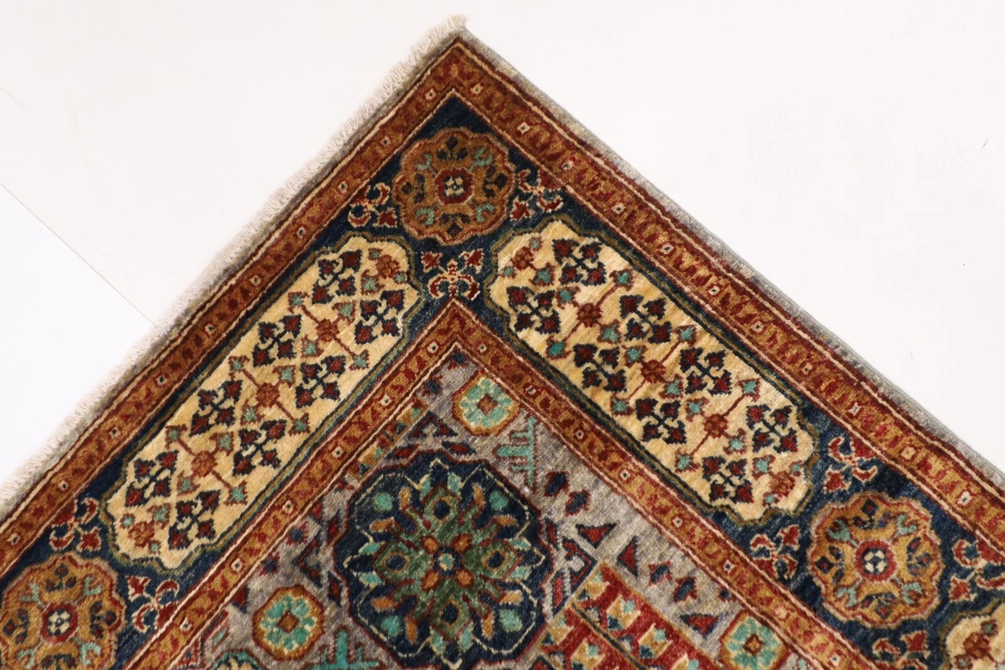 153 x 201 cm | Mamluk Afghan Tribal Hand Knotted Veg Dye Wool carpet