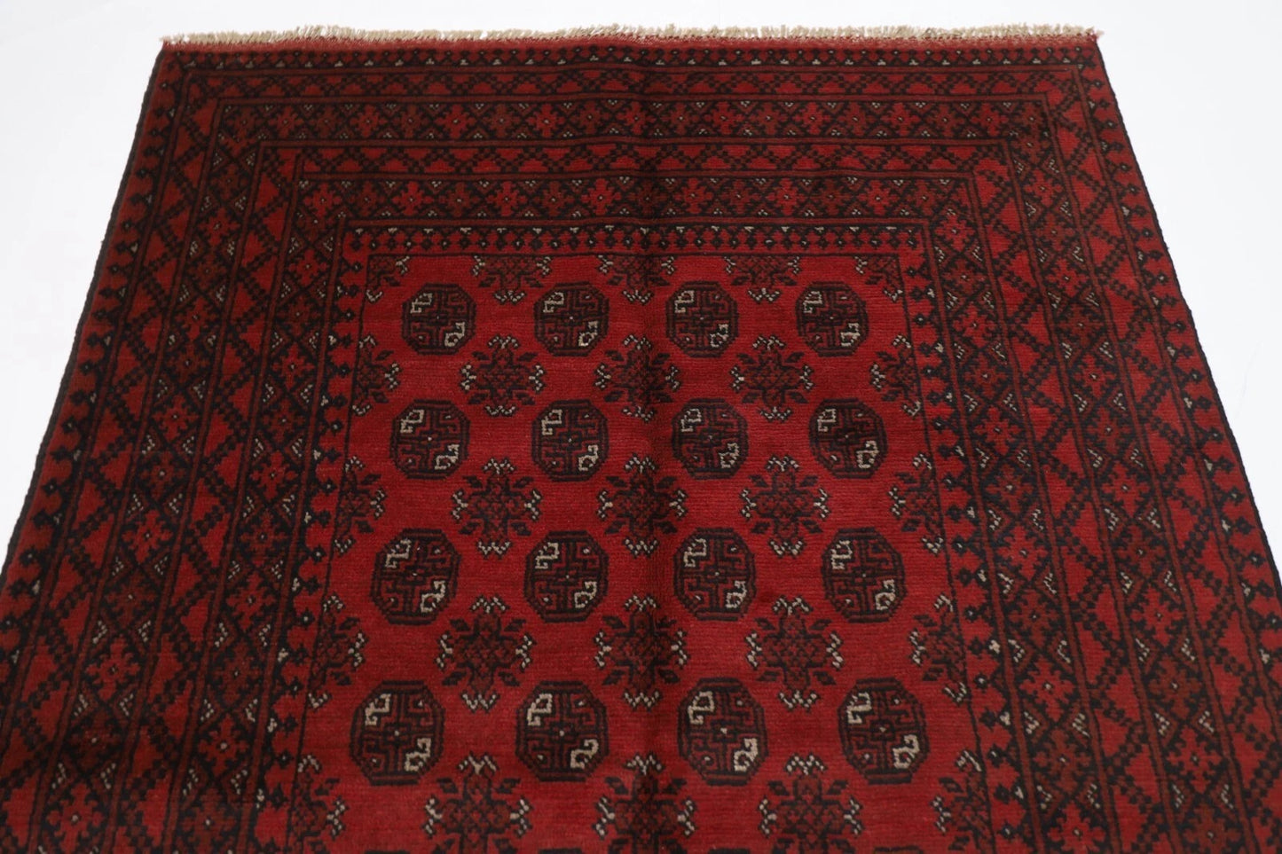 156 x 238 cm | Akja Bokhara Tribal Hand Knotted Veg Dye Wool Carpet