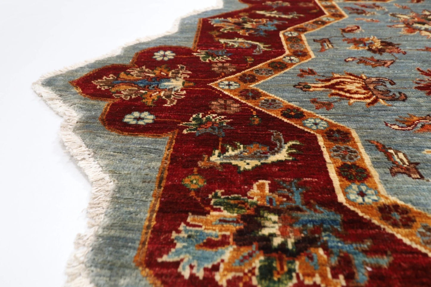 205 x 200 cm | Oriental Afghan Tribal Hand Knotted Wool Round Carpet