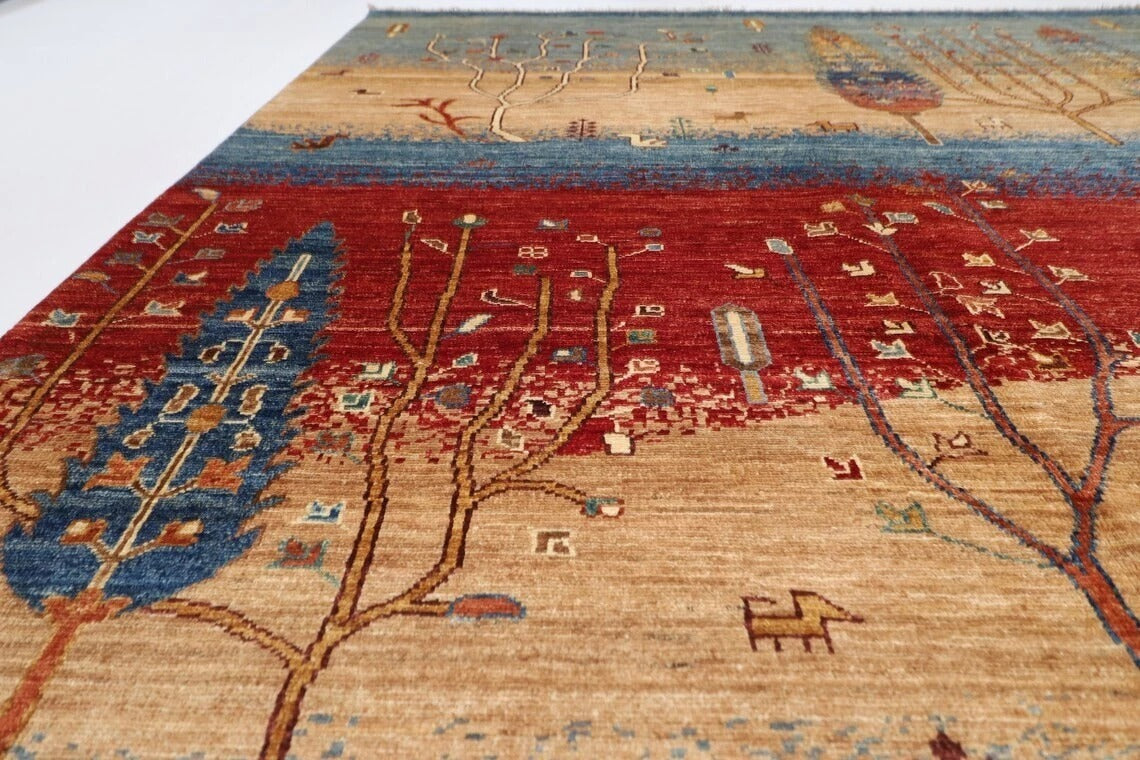 253 x 301 cm | Landscape Afghan Tribal Hand Knotted Carpet