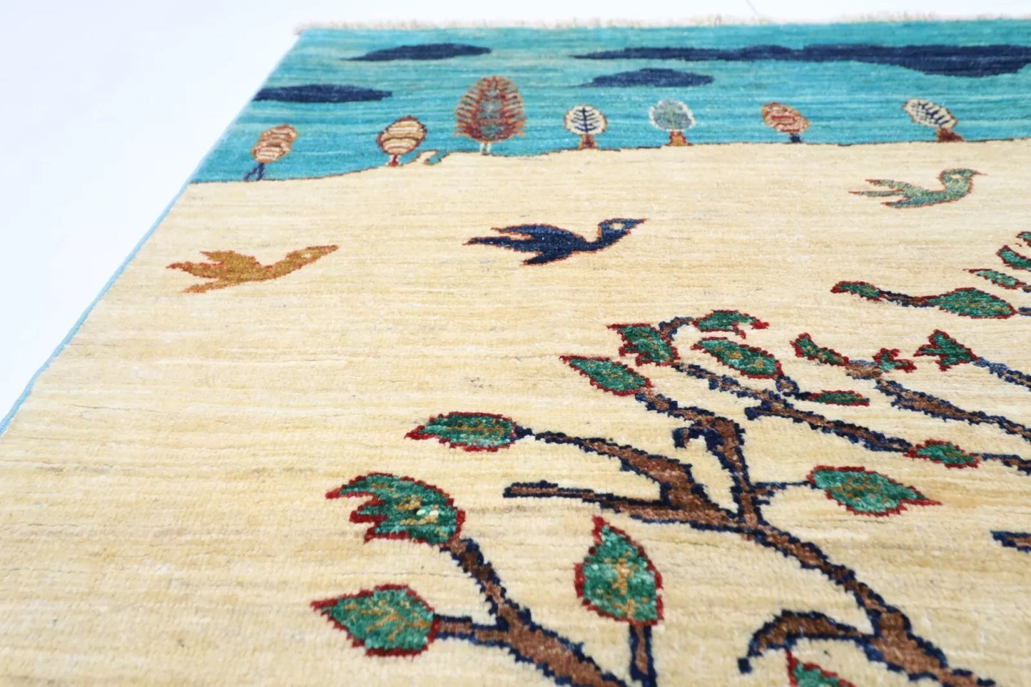 173 x242 cm | Afghan Tribal Hand Knotted Veg Dye Wool Carpet