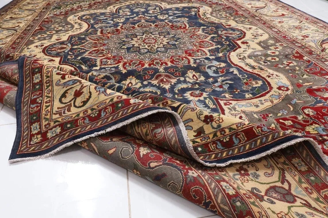 301 x 390 cm | Heriz Afghan Tribal Hand Knotted Carpet