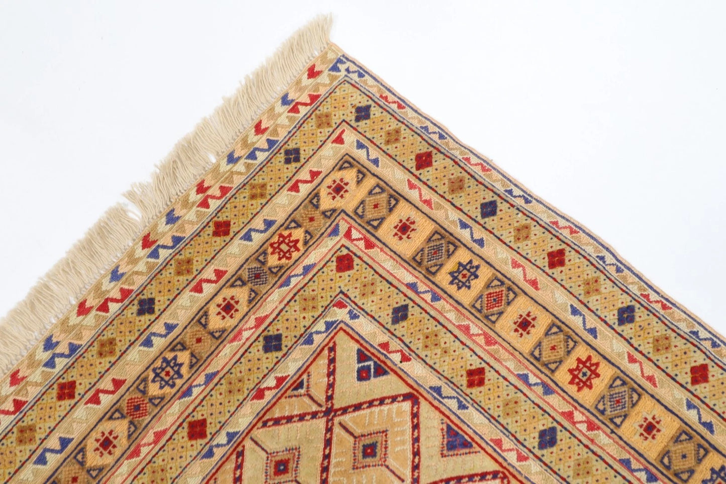 145 x 178 cm | Flat Weaved Afghan Tribal Hand Knotted Veg Dye Wool Carpet