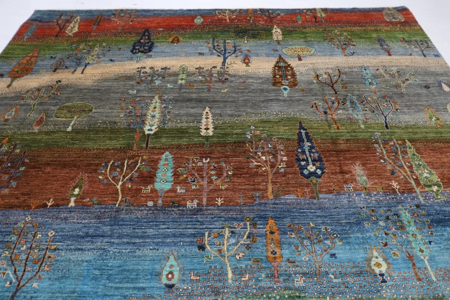 305 x 418 cm | Landscape Afghan Hand Knotted Carpet