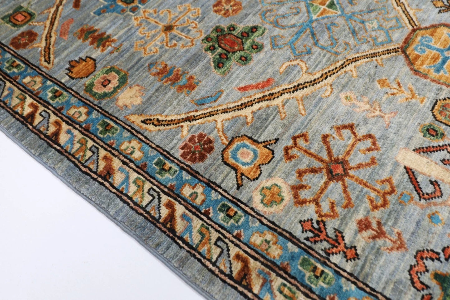 182 x 270 cm | Gray Afghan Tribal Hand Knotted Veg Dye Wool carpet