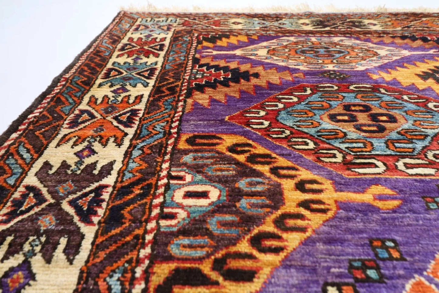 165 x 220 cm | Afghan Tribal Hand Knotted Veg Dye Wool carpet