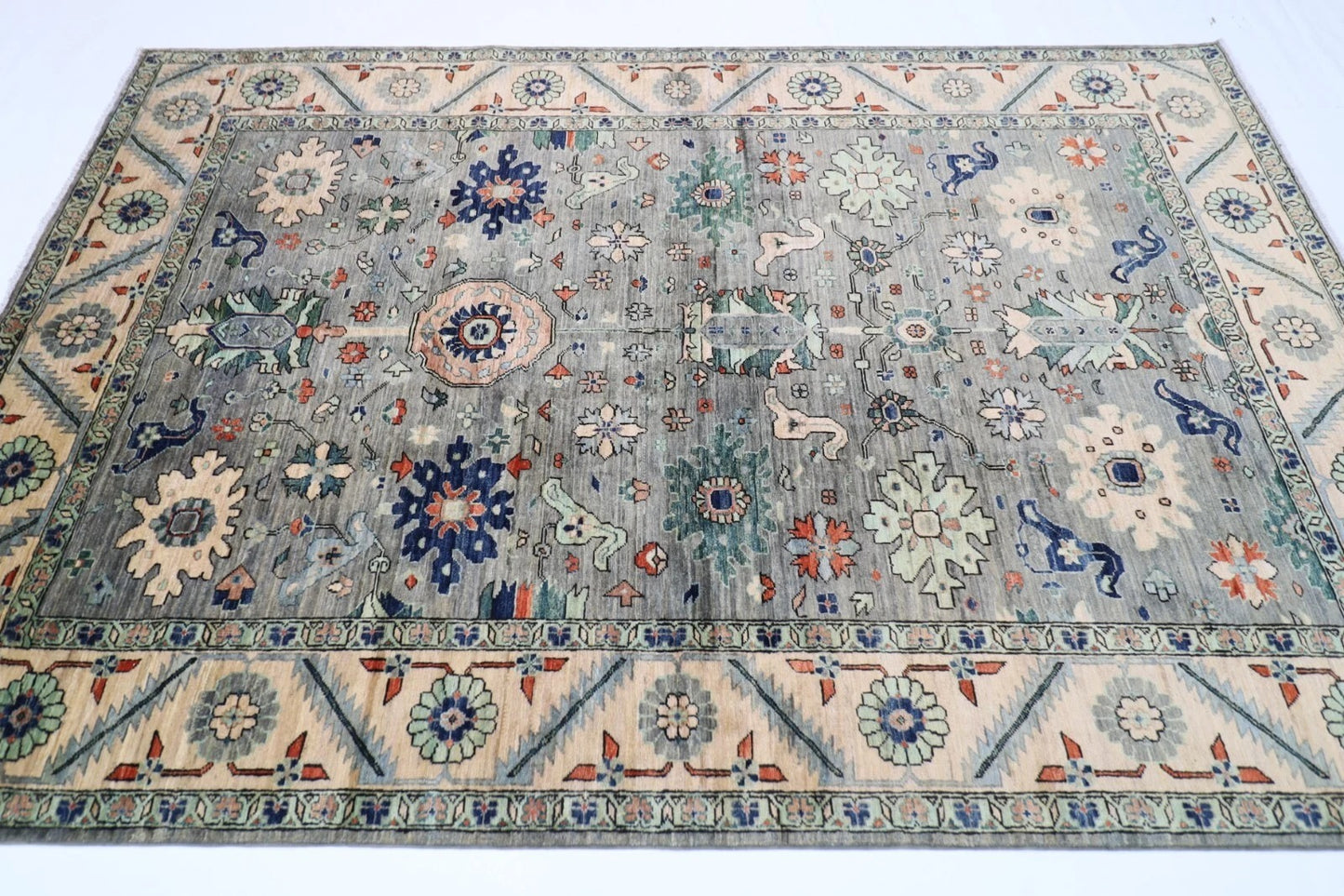 183 x 275 cm | Bidjar Gray Afghan Tribal Hand Knotted Veg Dye Wool carpet