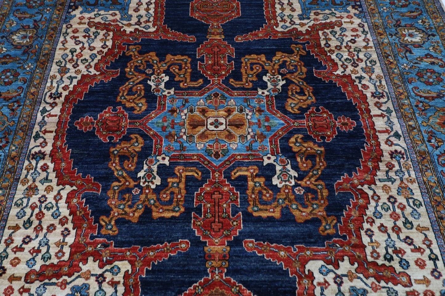 244 x 307 cm | Serapi Afghan Tribal Hand Knotted Carpet