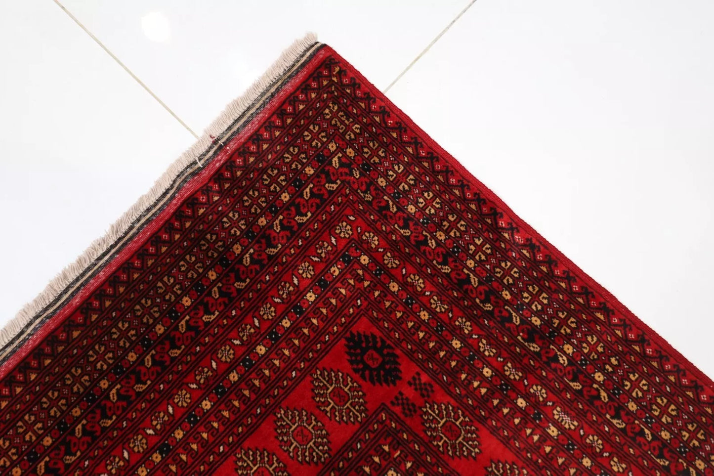 252 x 347 cm | Fine Bokhara Afghan Tribal Hand Knotted Carpet