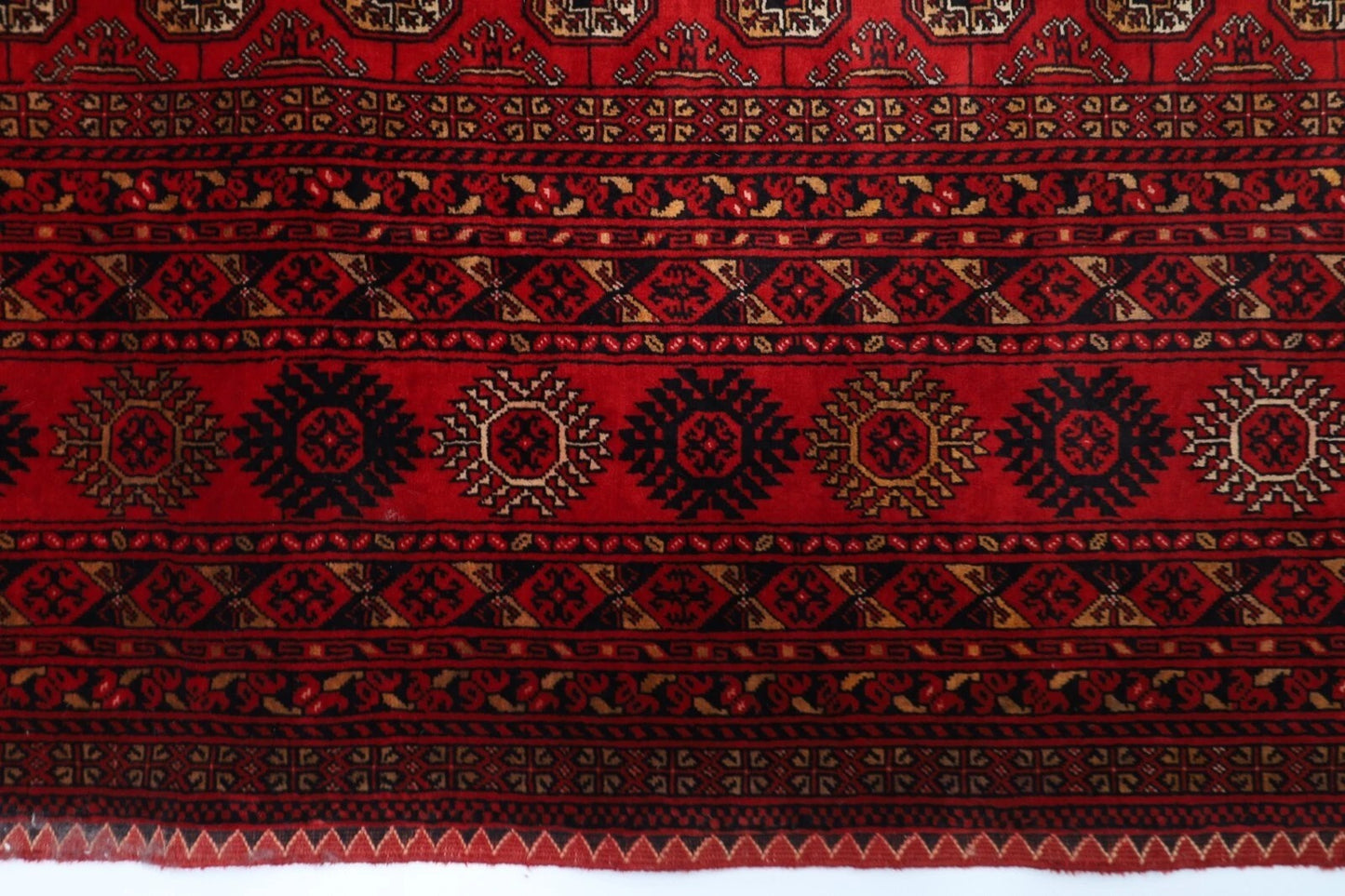 199 x 276 cm | Fine Mori Bokhara Afghan Tribal Hand Knotted Carpet