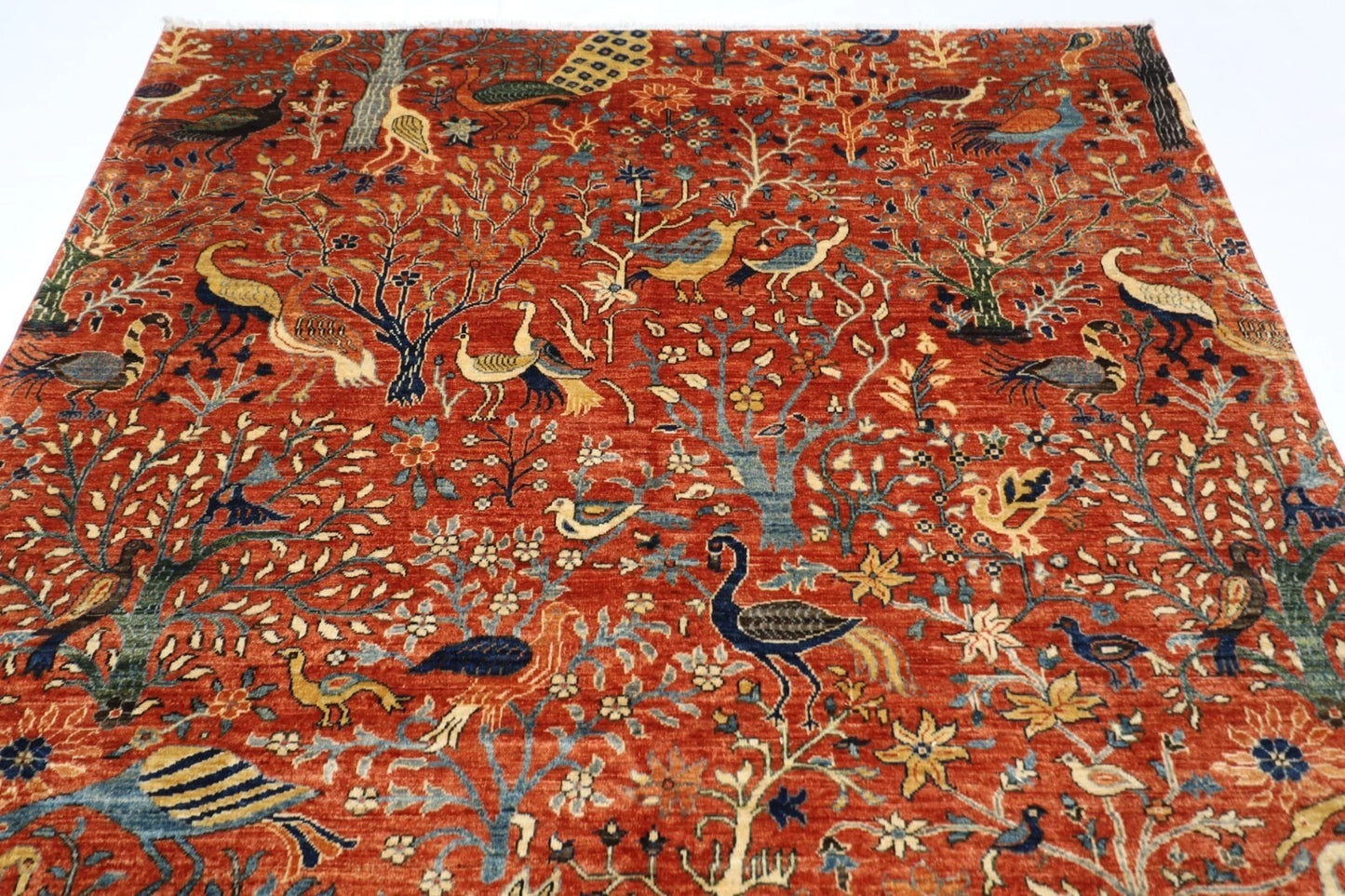 200 x 292 cm | Birds Afghan Tribal Hand Knotted Carpet