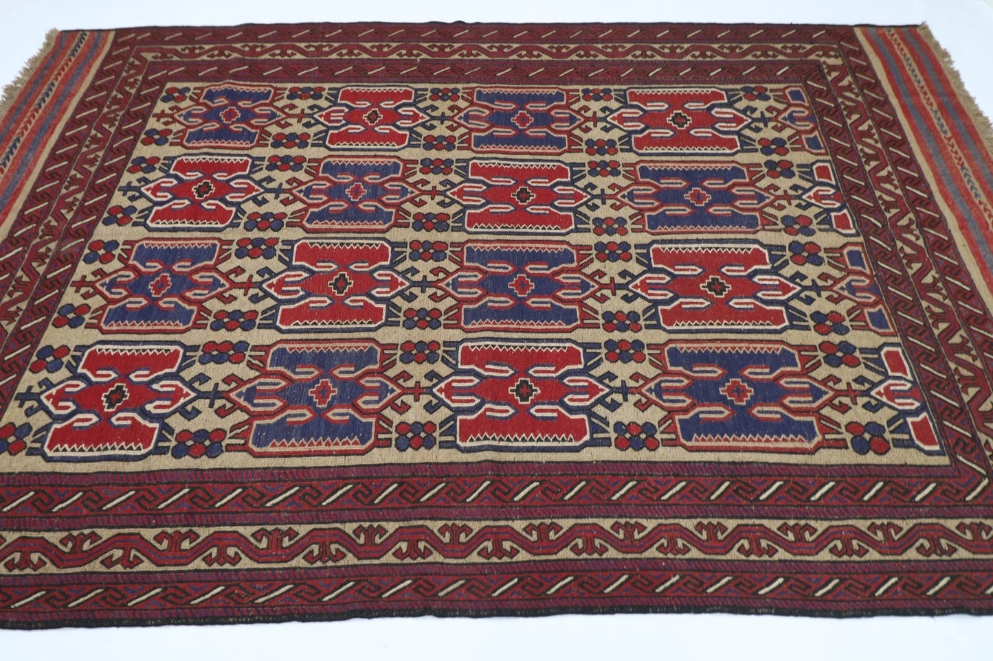 185 x 284 cm | Barjesta Flat Weaved Afghan Tribal Hand Knotted Wool Carpet kilim